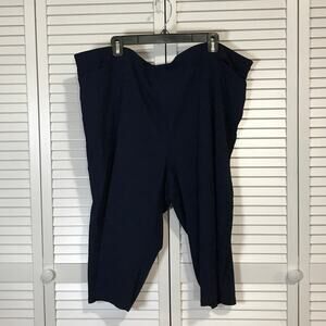 Susan Graver Retro Navy Blue Pedal Pushers Ultra Stretch Cropped Pants 3X